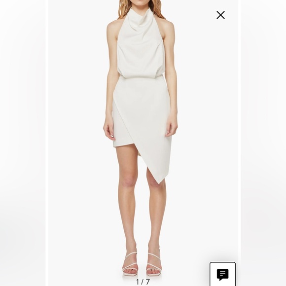 Camo Asymmetric Satin Cocktail Dress - Picture 6 of 8